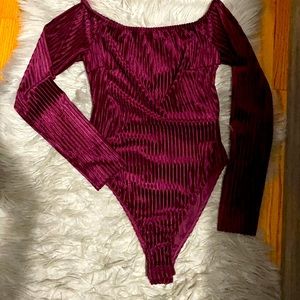 Long Sleeve Burgundy Bodysuit